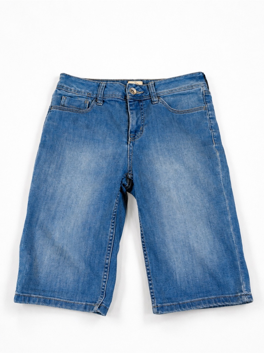 St. John’s Bay Beaumade Bermuda Denim Shorts Size 4 Blue Stretch